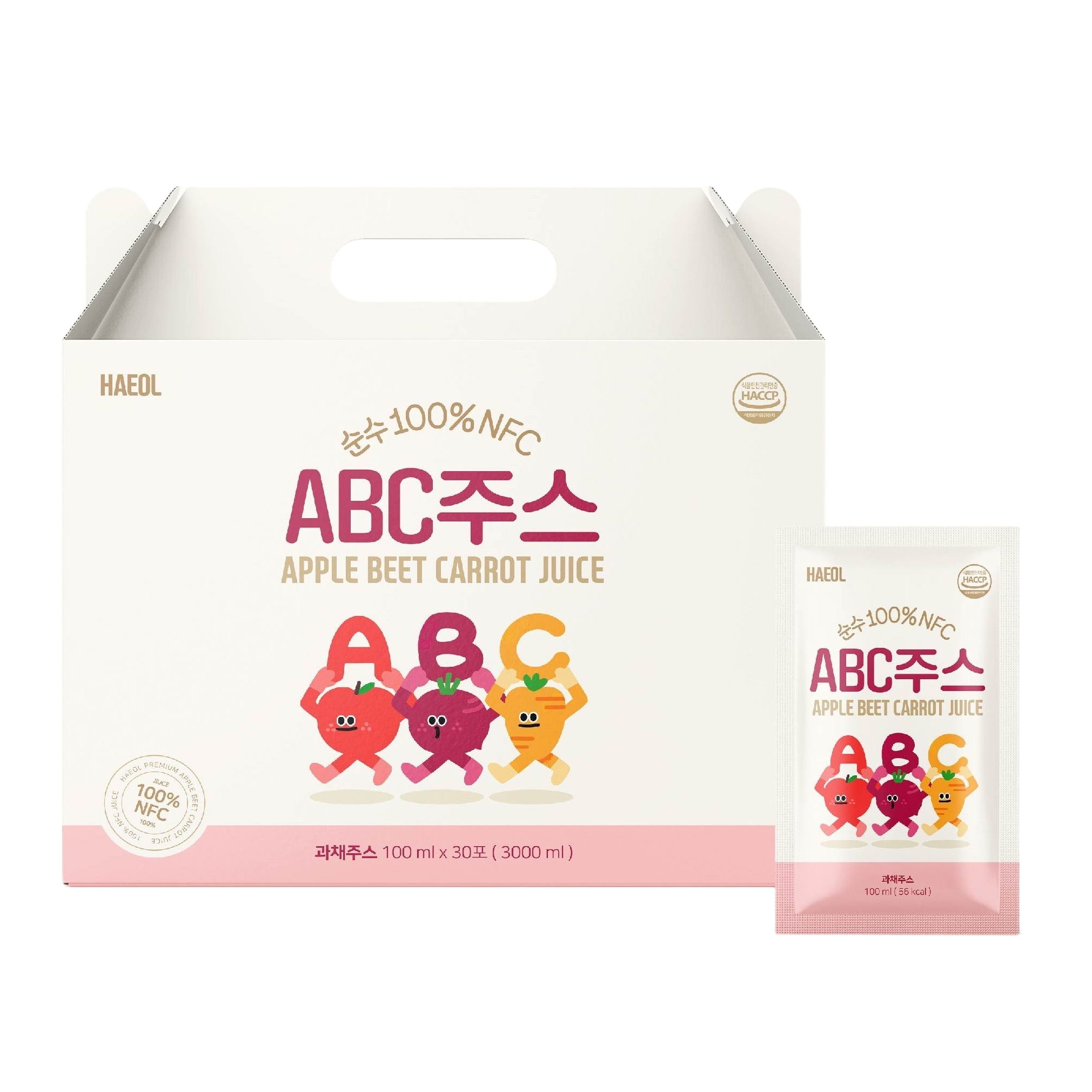 진짜 물넣지않은 100% 무첨가 NFC 착즙 ABC주스, 30개, 100ml 23,740원
