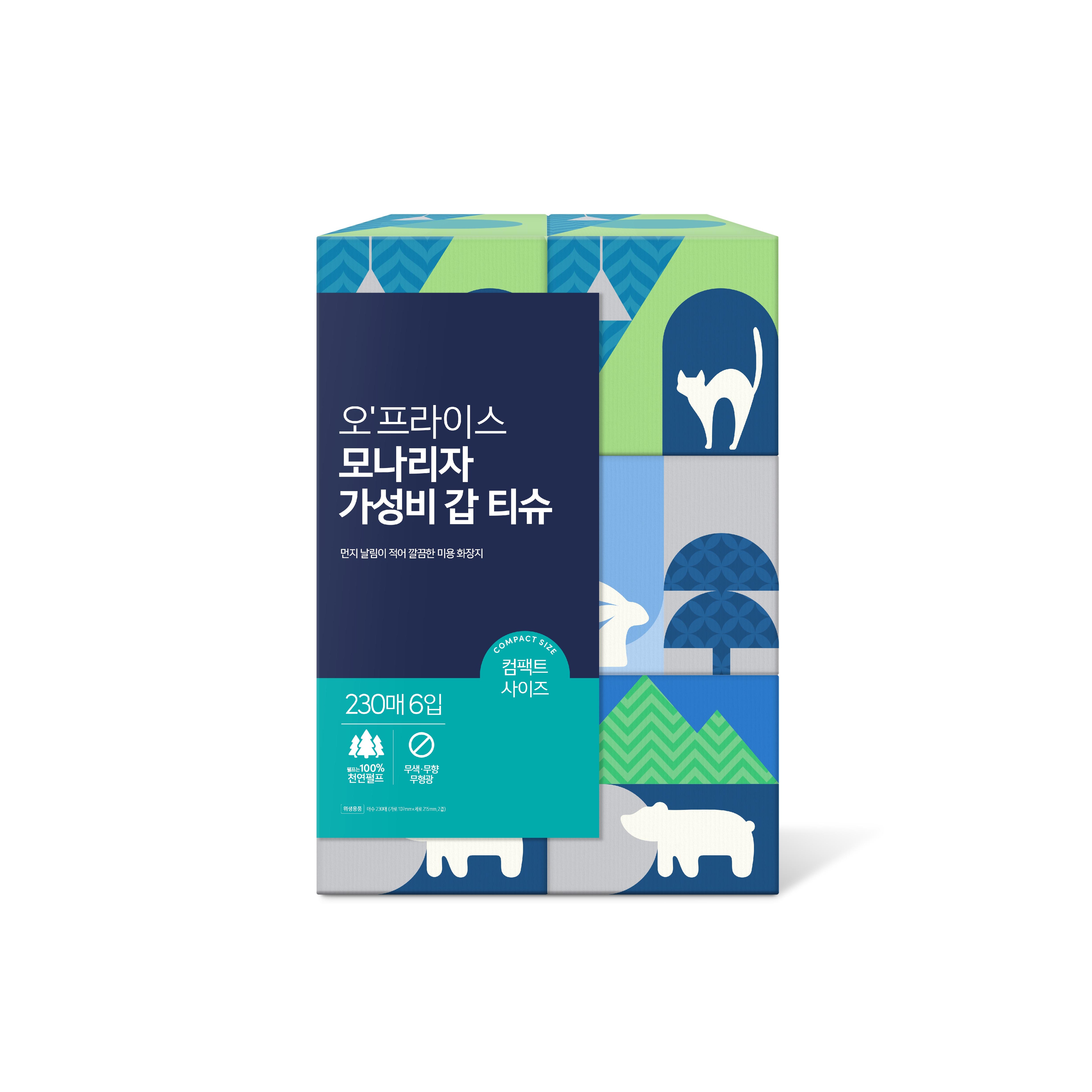 오프라이스 모나리자 가성비 갑 컴팩트티슈 230매*6입 9,900원