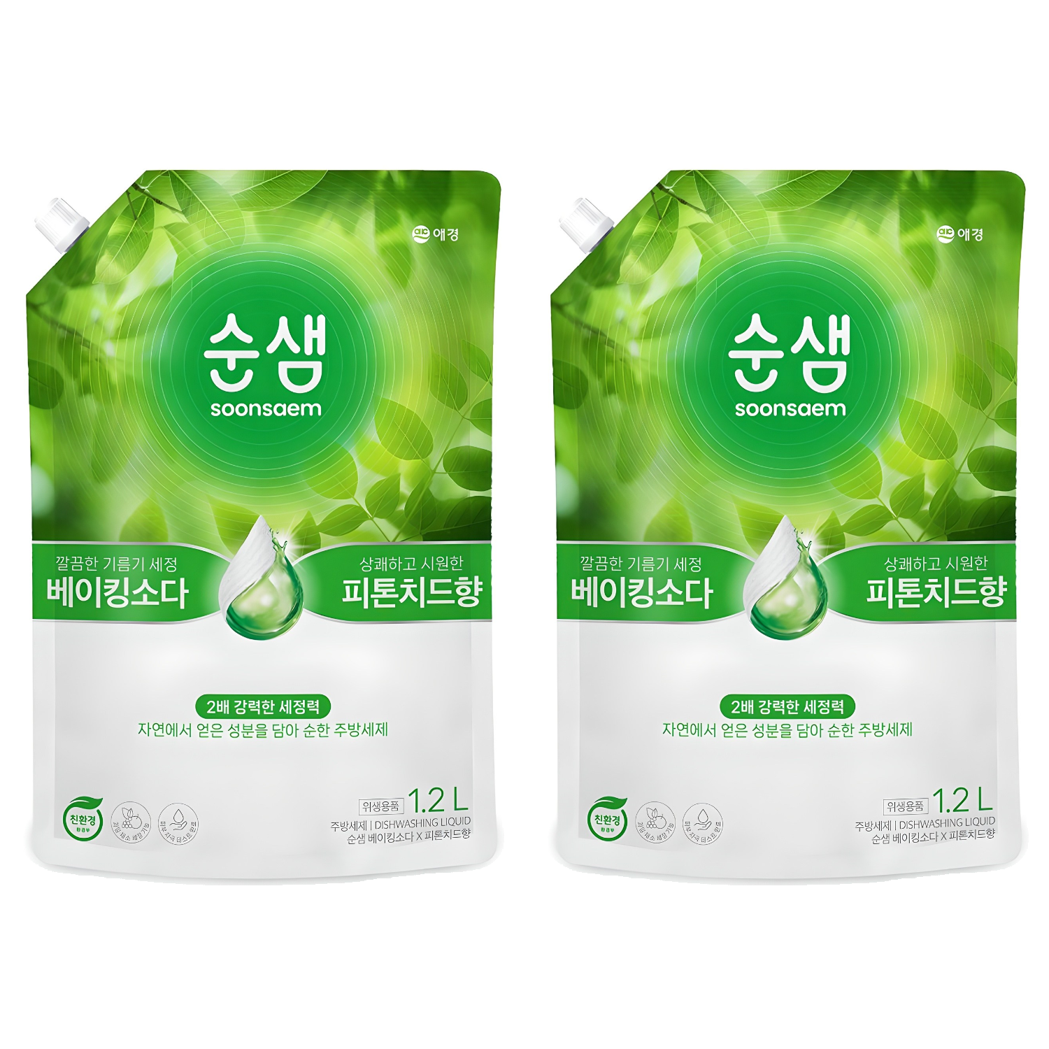 순샘 베이킹소다 피톤치드향 주방세제 리필, 1.2L, 2개 5,800원