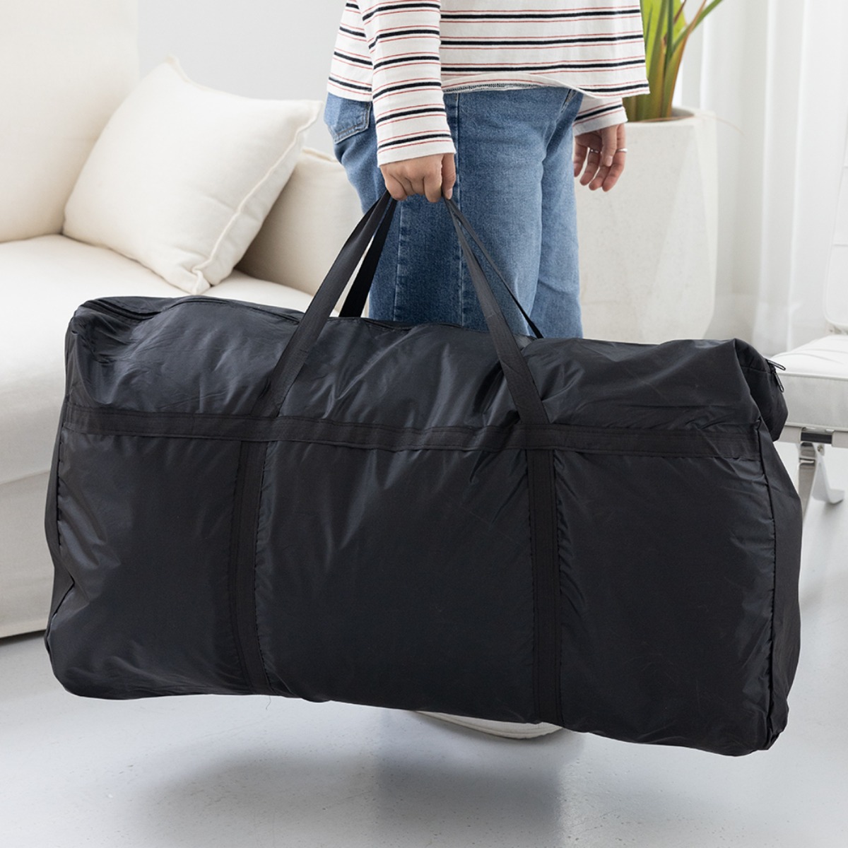 메이크마인 방수 대용량 옥스포드 이사 이불 가방 여행 캠핑 수납가방 사입가방 160L, 블랙, 2개 12,850원