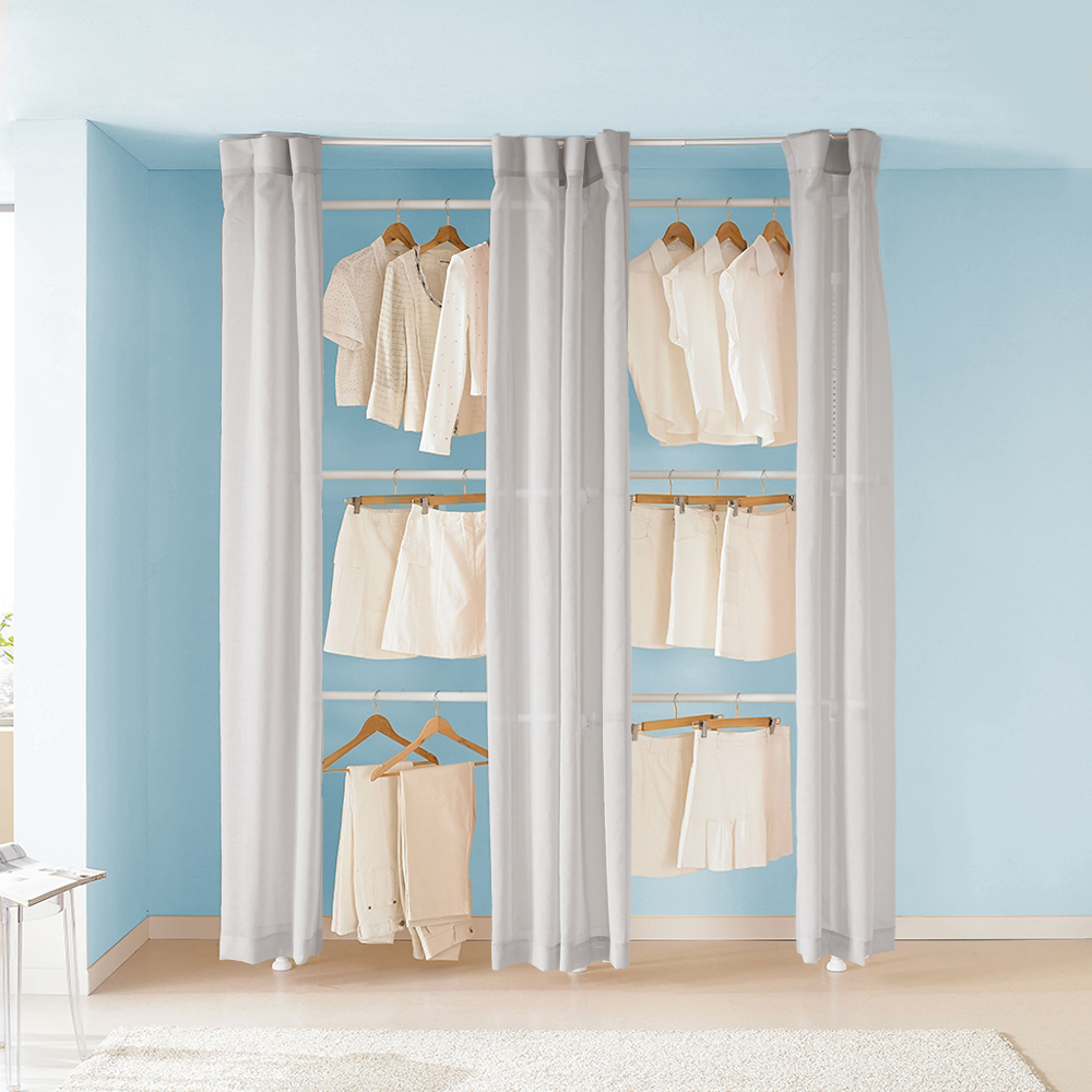 이지온 우먼스 튼튼한 설치형 시스템 철재 커튼 행거 EW-S316, 그레이 178,330원