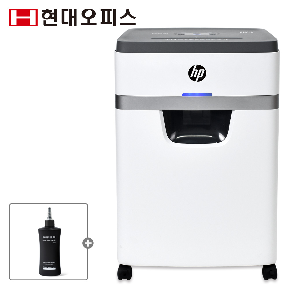 HP 중형 문서세단기 W2518CC +세단기오일 1회 18매 25L 파쇄기 세절기 카드,스템플러세단 319,000원