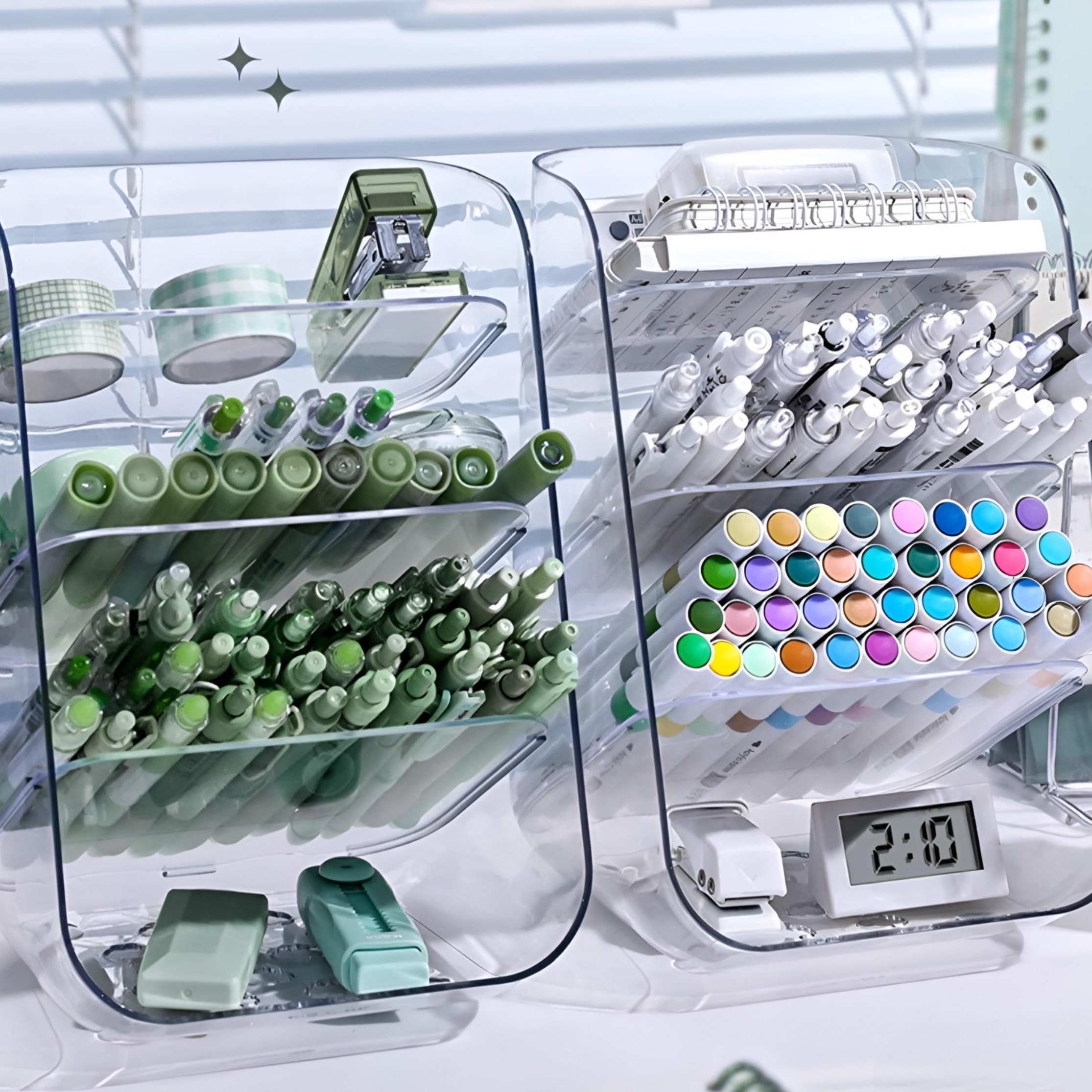 PDG 대용량 3단 연필꽂이, 1개, 투명 10,480원