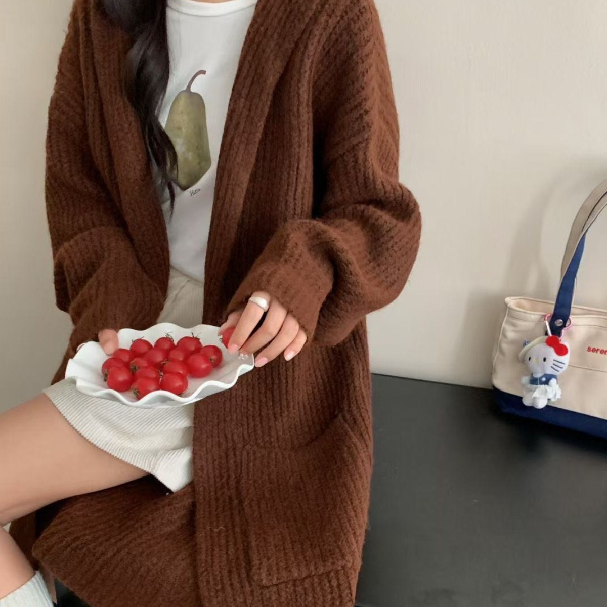 우아글로벌 빅 후드 루즈핏 롱가디건 19,900원