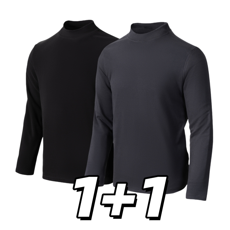 1+1세트 남성용 데일리 무지 고탄력 캐시미어 반목 목폴라 니트 긴팔티 Sevenmoon 23,100원