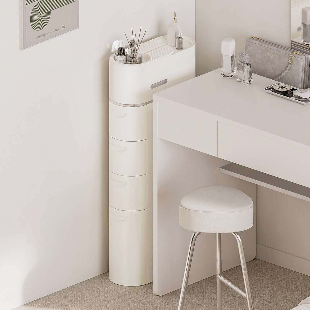 홈비 틈새에 쏙 서랍형 견고한 틈새 이동식 서랍장 선반, 5단, 화이트 99,900원