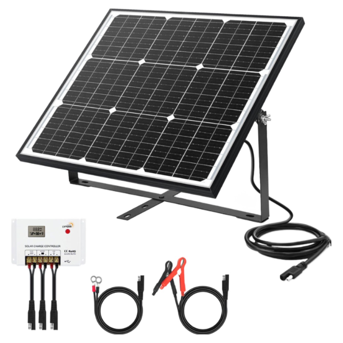 루앤 태양광 태양열 패널 50W 발전 키트 가정 캠핑 세트 판넬, 1개 69,000원