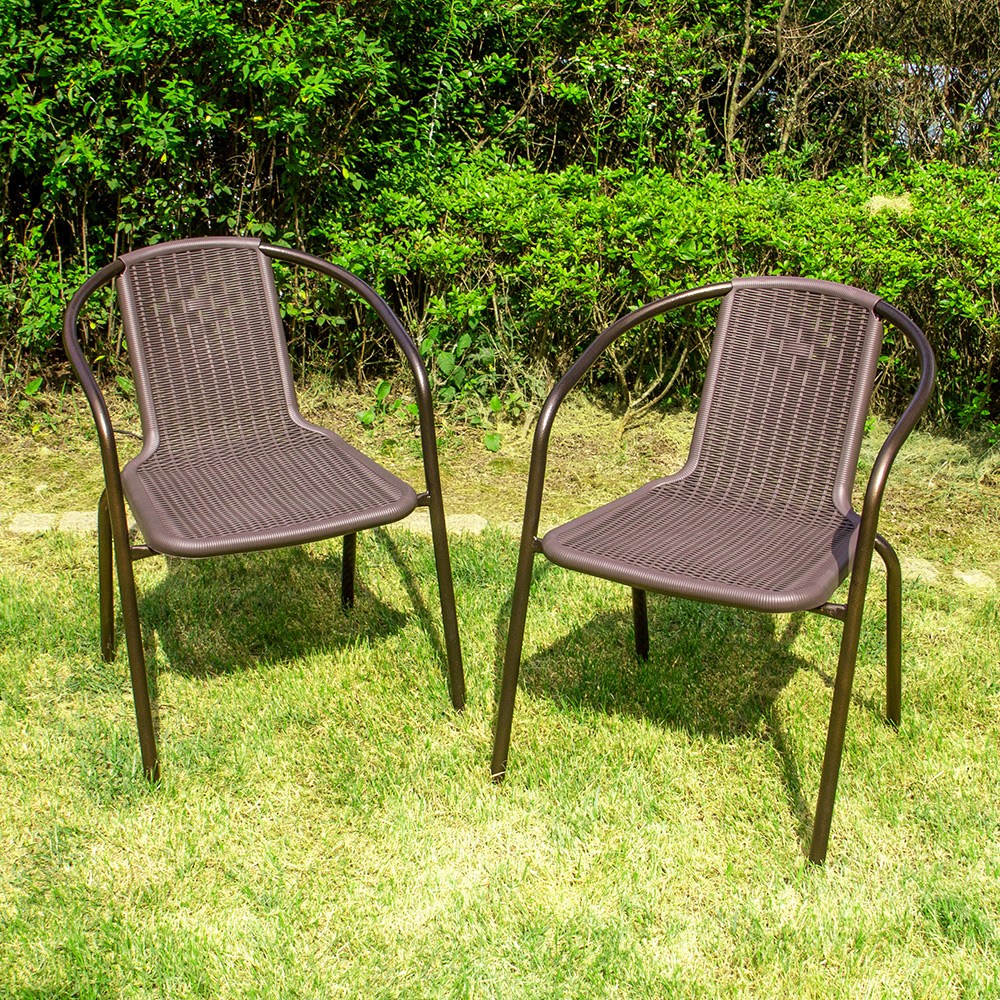 유로 49번 플라스틱 라탄 의자 4개 야외 테라스 체어, 브라운, 4개 109,000원