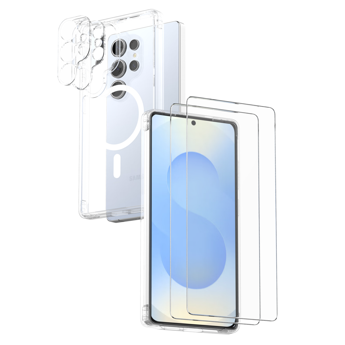 칸탐 갤럭시 맥세이프 휴대폰 케이스 + 강화유리 2p + 카메라 필름 2p 세트 13,900원