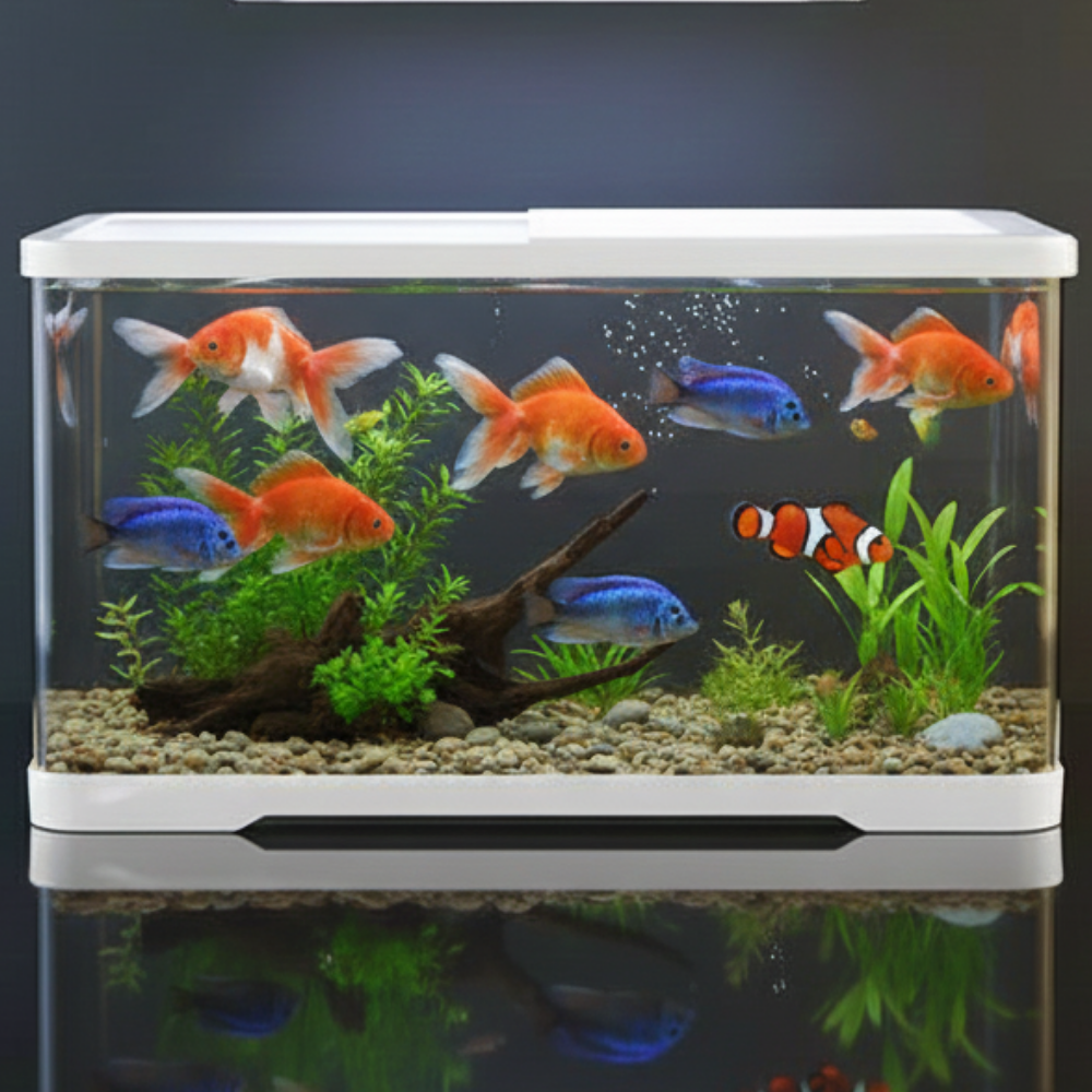 블링하우스 안깨지는 물고기 어항 직사각형, 1개, 화이트 26,000원