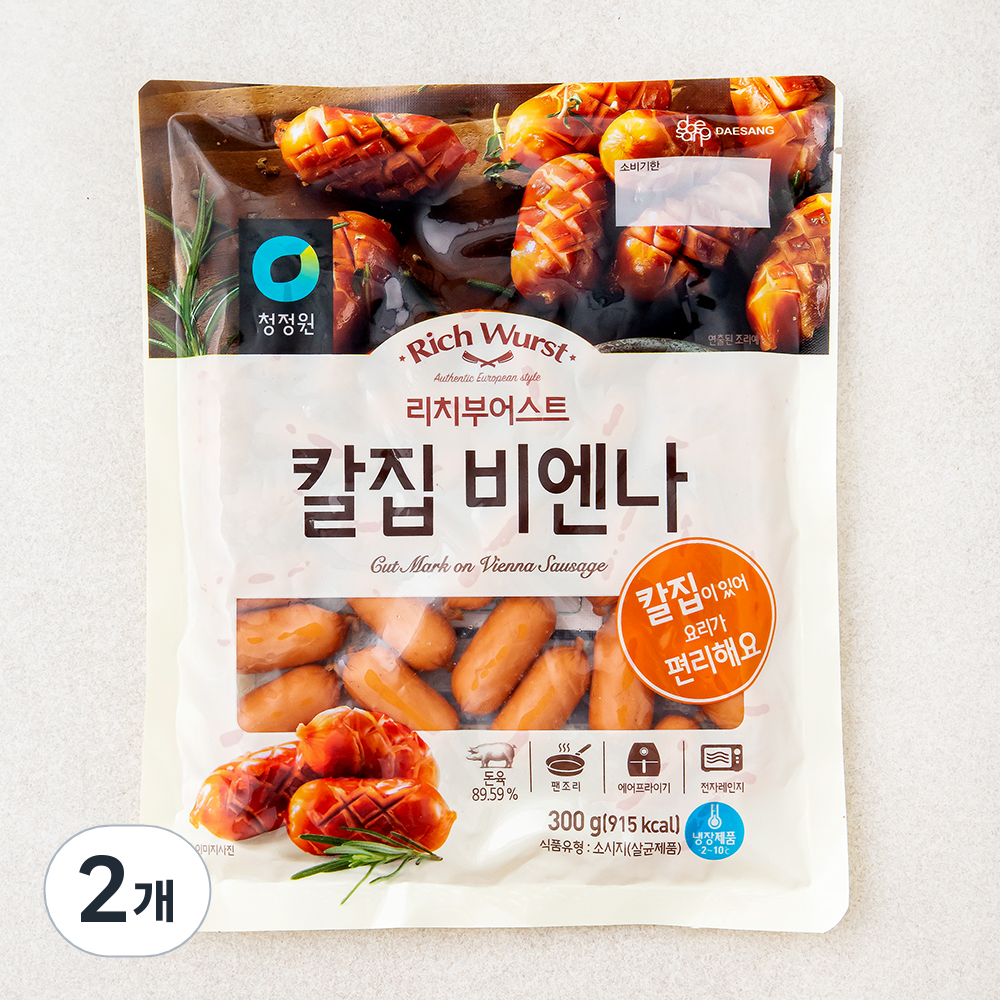 청정원 리치부어스트 칼집 비엔나 소시지, 300g, 2개 11,550원