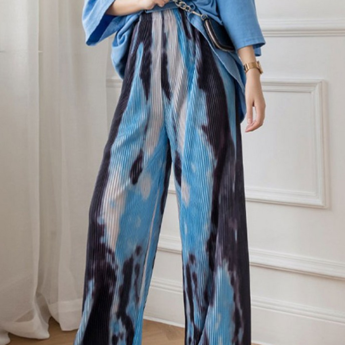 여성 여름바지 롱팬츠 플리츠 찰랑찰랑 쿨바지 통바지 와이드핏 유니크 해외여행 피크닉패션 12,000원