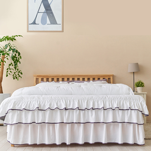 류금숙 라인 실키케어 프릴 차렵이불 베개 이중 침대커버 세트 183,000원