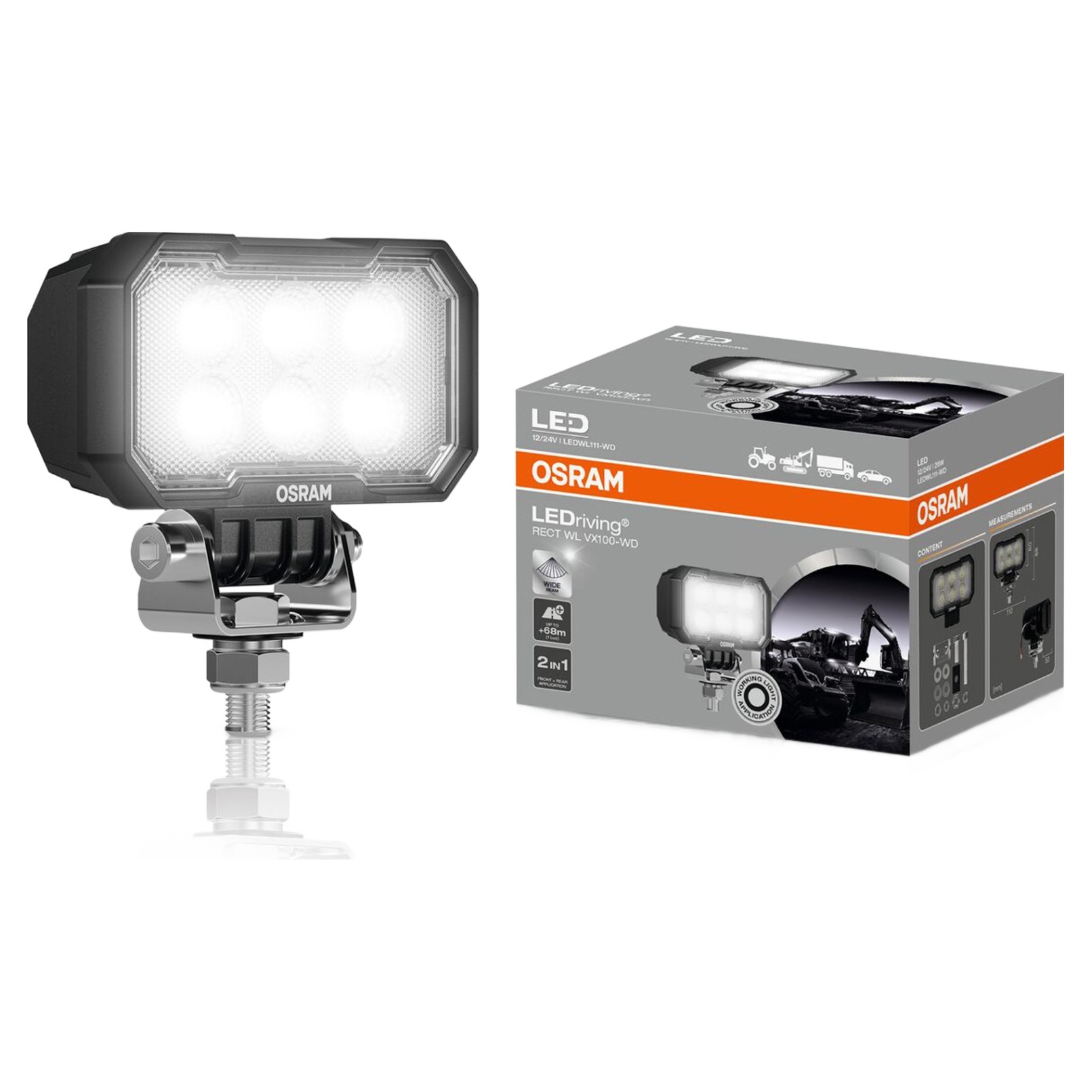 오스람 차량용 12V / 24V LED 써치라이트 작업등 직사각형 111-WD, 1개 69,000원