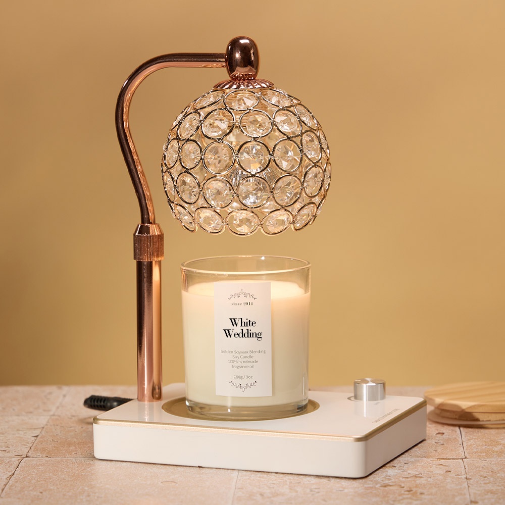 캔들백화점 소이캔들 280g + 비주워머 세트, 화이트웨딩, 로즈골드 + 화이트 55,200원