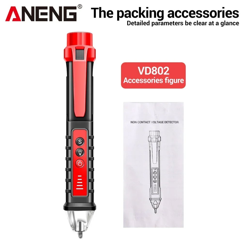 ANENG-VD802 휴대용 비접촉 AC 검출기 테스터, NCV 감도 펜 스타일 전기 표시기 LED 전압 측정기 Vape 12-1 9,600원
