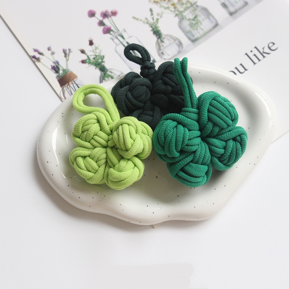 DIY 키트 네잎 클로버 양말목 키링 만들기 5종 [행운 LUCKY 제로웨이스트 업사이클링 뜨개 크로버 양말 공예 미술 클래스 템], 1개, 연두 1,500원