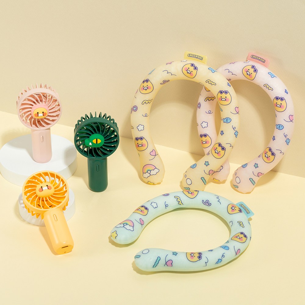 카카오프렌즈/니니즈 포켓 휴대용 핸디 선풍기+카카오프렌즈 아이스 쿨링 넥밴드 넥쿨러 밴드 29,900원