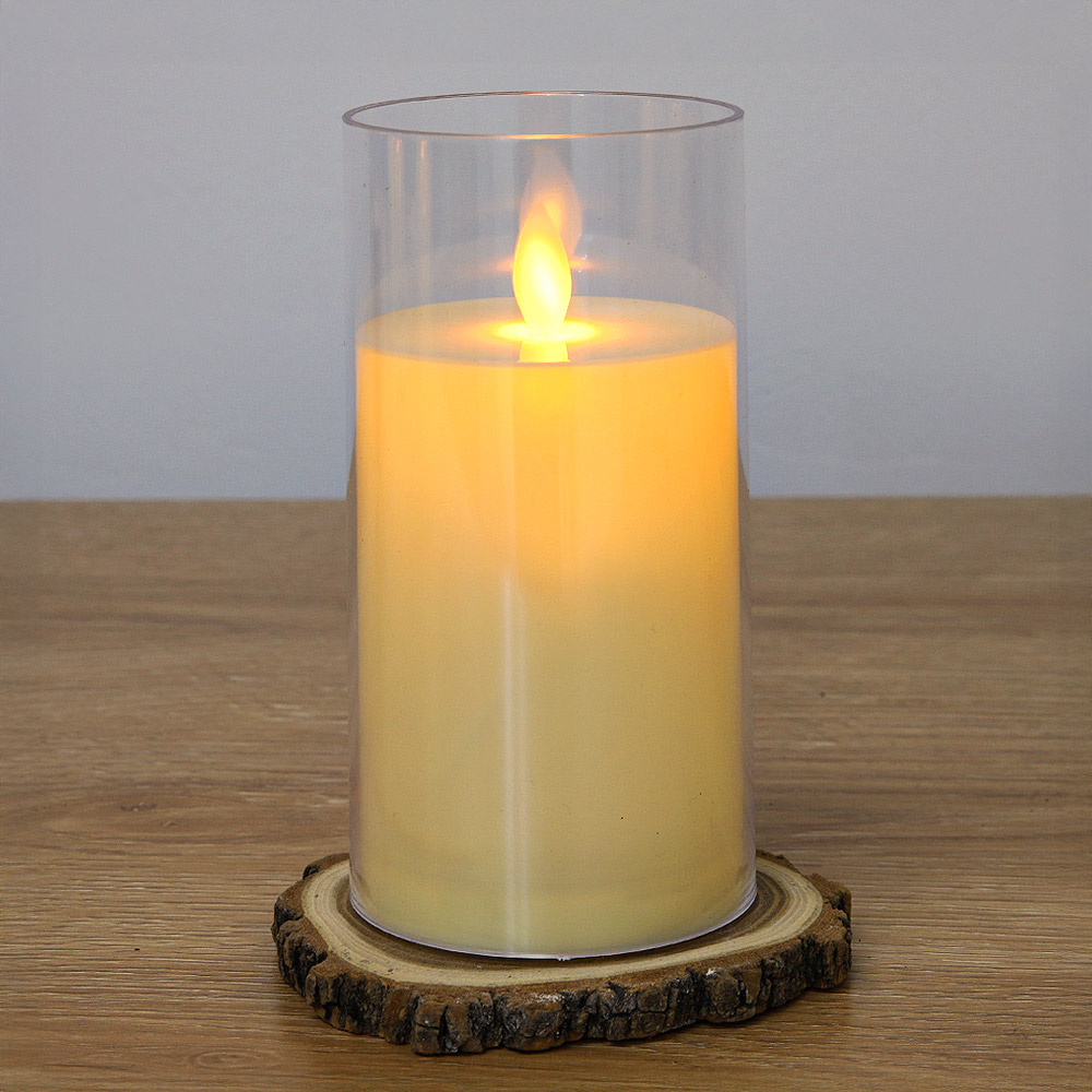 LED초 글라스 캔들 투명 15cm 건전지 전자 양초 흔들리는 촛불 5,000원
