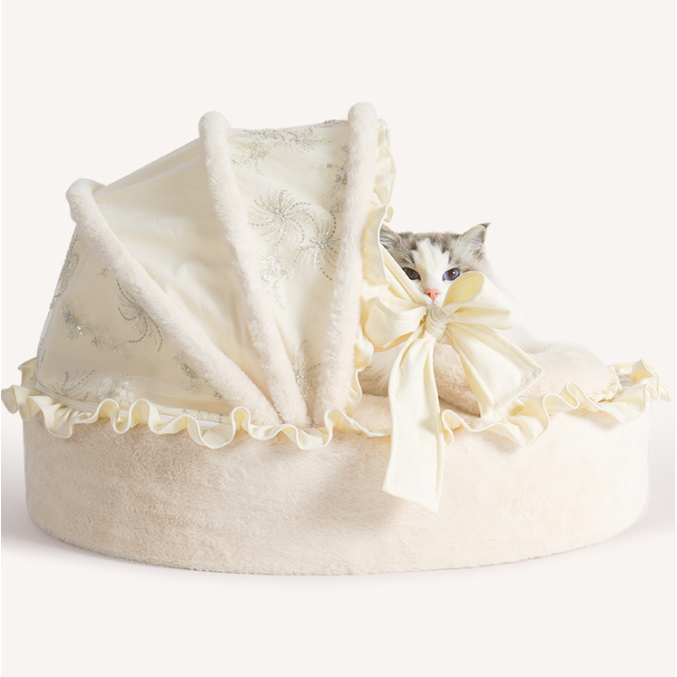 아그다 공주풍 프릴 강아지 고양이 하우스, 1개, 베이지 85,890원