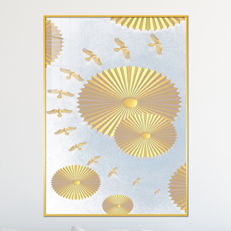 아트블루 돈 돌어오는 풍수 인테리어 액자 그림, 1_황금 새 황금 원반 78,900원