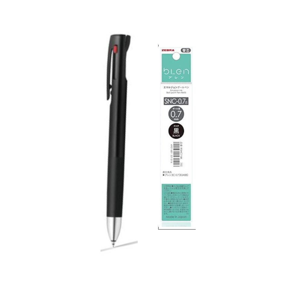 제브라 유성펜 블렌3C B3A88-BK 0.7mm 블랙+ 멀티리필심 0.7mm 블랙 12,700원