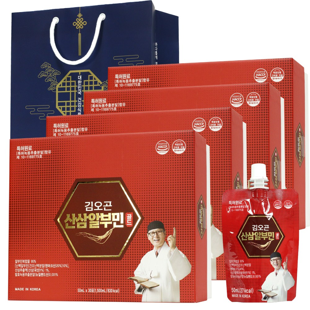 주원생활건강 김오곤 산삼알부민골드 마시는알부민 대용량 + 김오곤 녹용홍삼보력환(리뷰이벤트) 539,670원