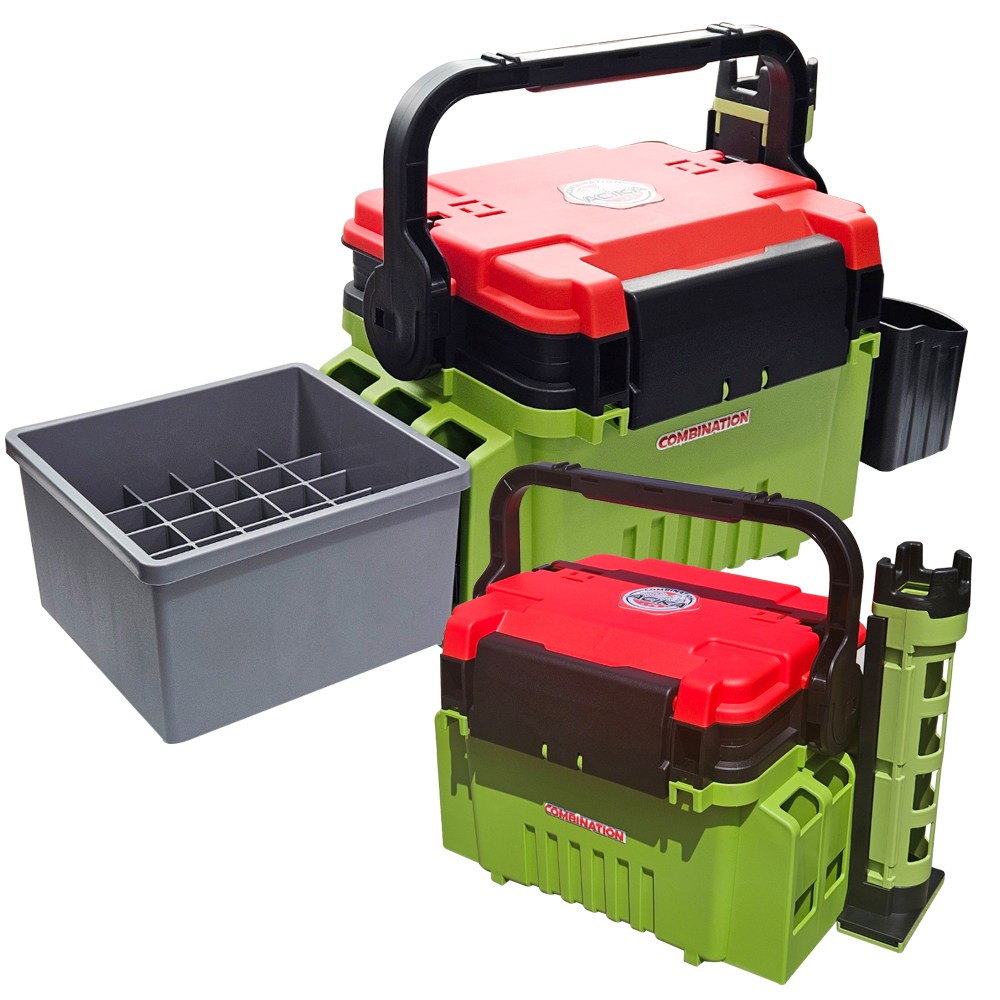 아시카 컴비네이션 태클박스 36구 에기케이스 로드스탠드 컵홀더 풀세트 대형 중형, 1개, CB-7030(그린/블랙) 49,000원