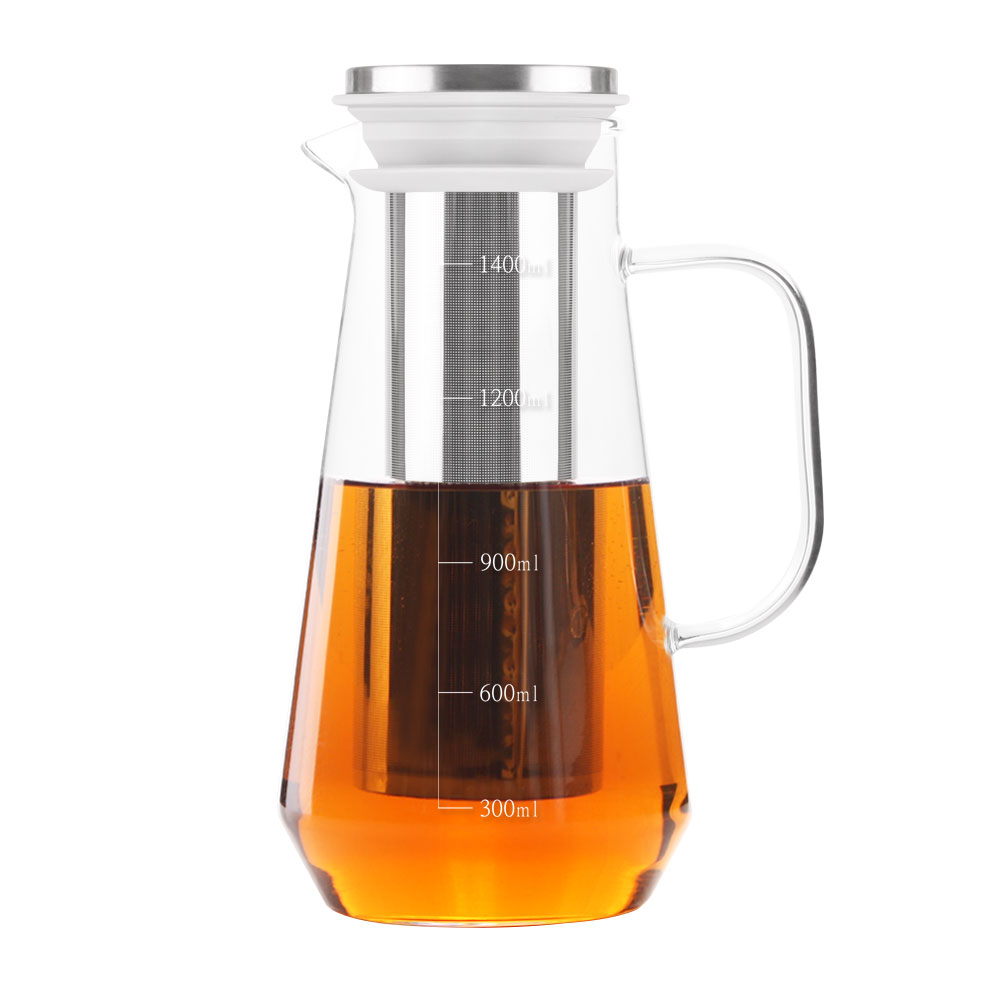 대용량 거름망 내열 유리 티포트 1500ml 주전자 포트 냉장고 물병, 1개, 1500ml, 단일 9,900원