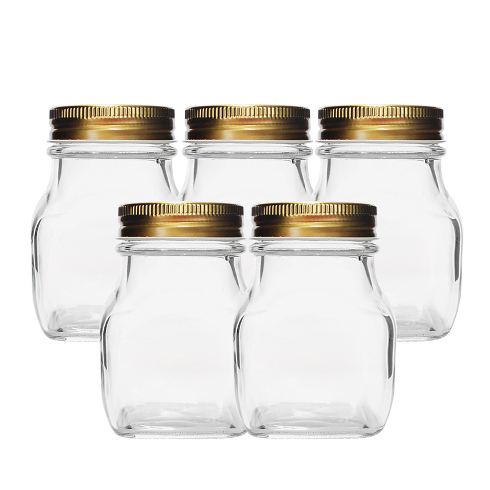 홈앤라이프 사각유리병 250 금속골드캡, 250ml, 5개입 7,700원