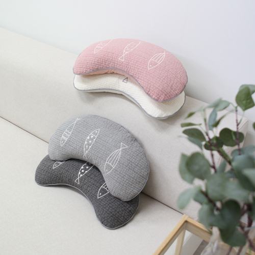 피쉬 반달 메밀베개(면) 피그먼트 고급원단 베개 속 메밀100%, 그레이, 1개 19,900원