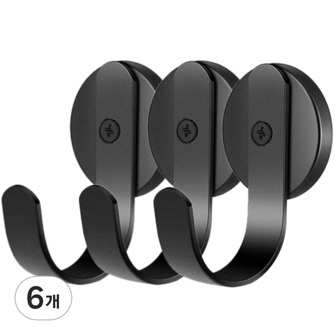 리쥬아 모던 현관 고리 자석, 6개, 블랙 28,570원