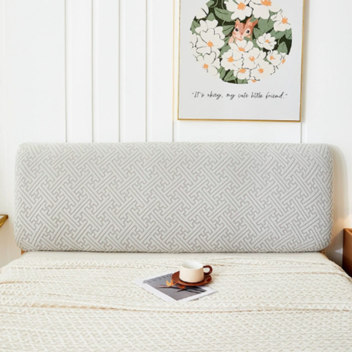 하우스베라 헤링본 침대헤드커버 고탄력 사계절 패브릭 헤드쿠션커버, 1개, 실버그레이 22,900원