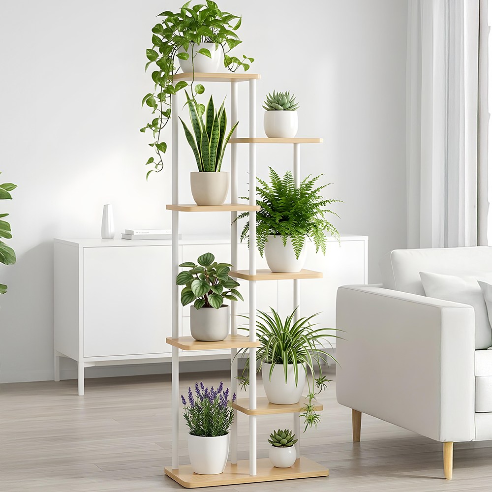 CK리빙 거실 화분 정리대 인테리어 거치대 선반, 7단, 화이트월넛 28,800원