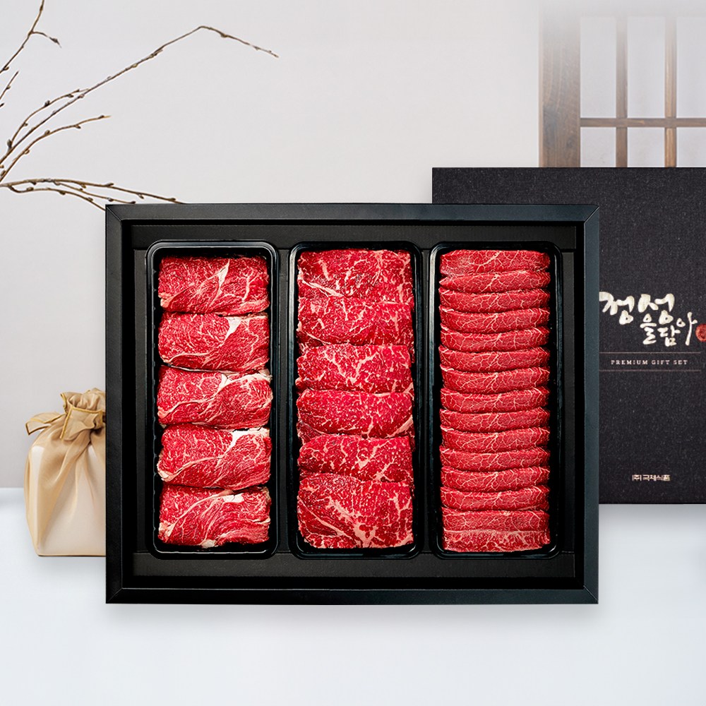 1+등급 명품한우VIP 선물세트 3호(등심800g,채끝800g,부채살800g), 1세트 365,000원