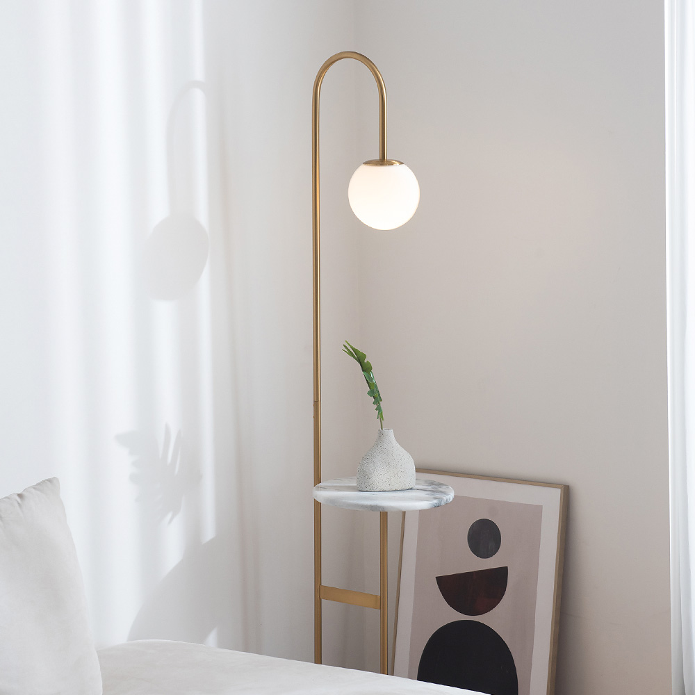 아토조명 보누 스테이블 유리볼 장스탠드 마블 트레이 간접조명, 보누 테이블 스탠드 + 주광색 141,000원