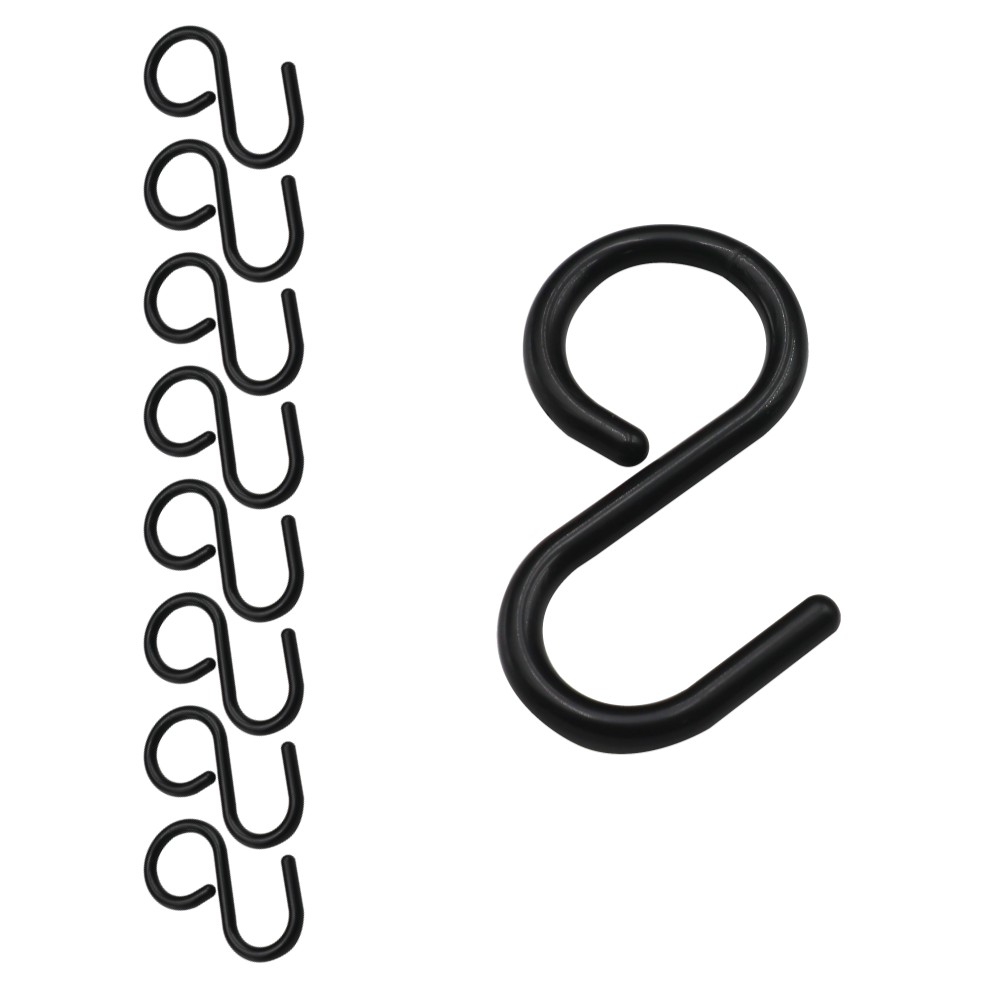 세트미 에스홀드 S고리 S자고리 플라스틱 후크 다용도 걸이 8개입, 1세트, 소형 블랙 6,930원