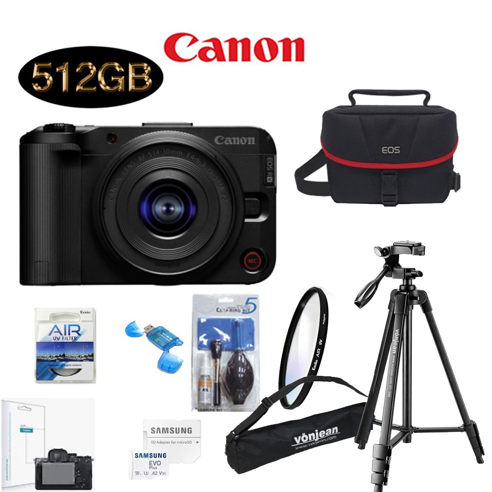 CANON EOS R50 V 14-30mm KIT+512G+정품가방+삼각대+KENKO AIR UV 필터+크리닝킷+LCD필름+리더기 고용량 브이로그 풀패키지 1,328,000원