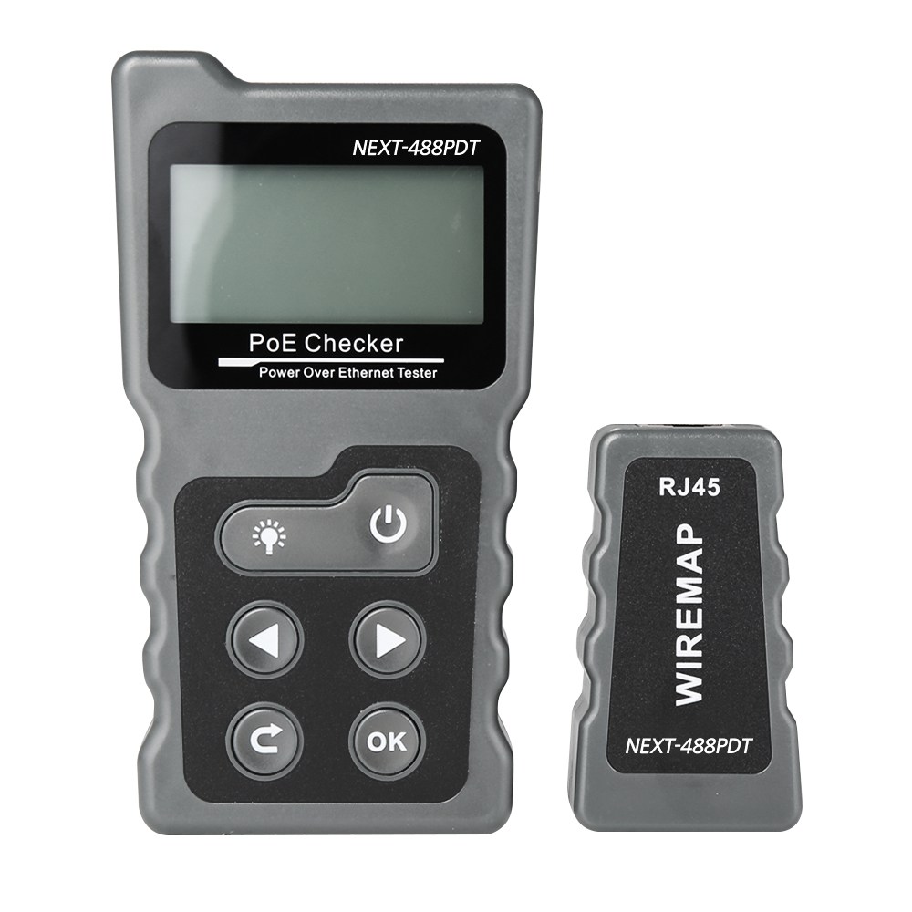 POE장치의POE용량을 실시간으로 체크할수있는 테스터기 POE 랜 테스터기 LCD화면 NEXT-488PDT 53,400원