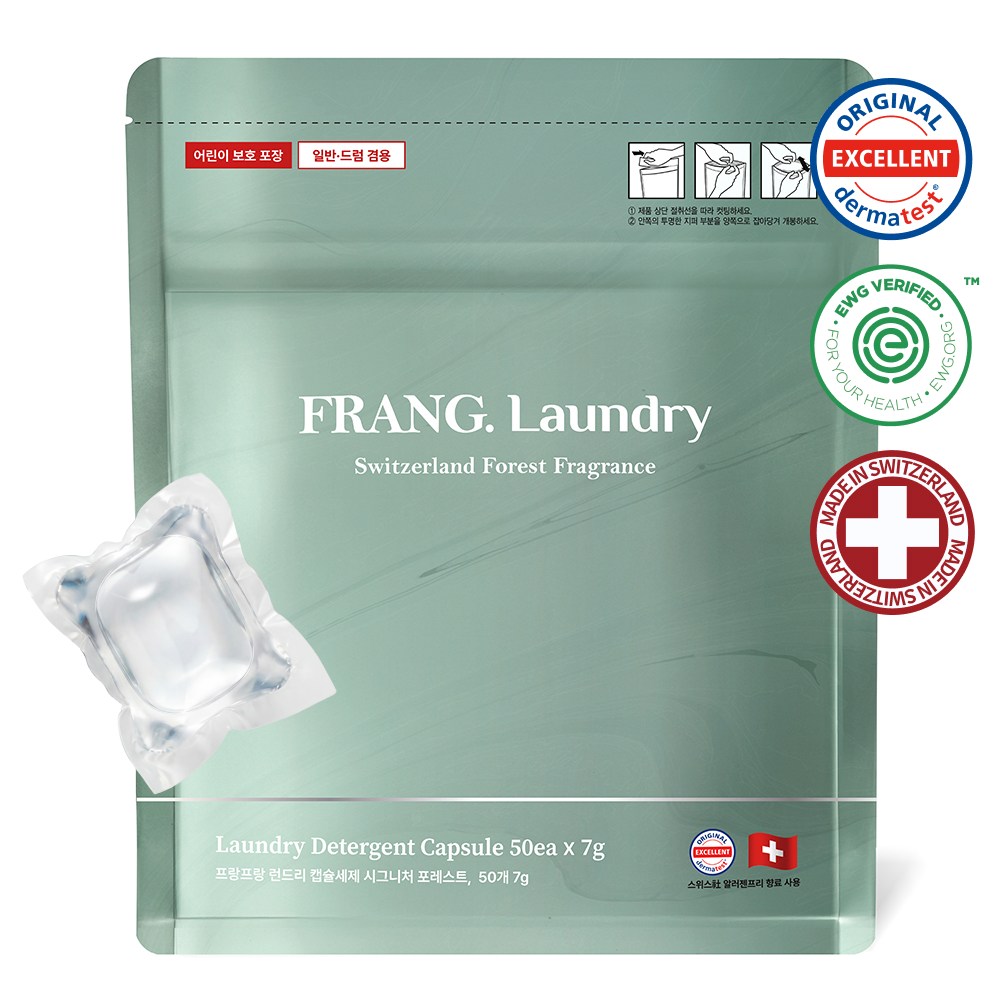프랑프랑 캡슐 세탁세제 알러지 케어 무색소 올인원 드럼 일반 겸용 EWG 전체 그린등급 시그니처 포레스트향, 1개, 50개입 23,900원