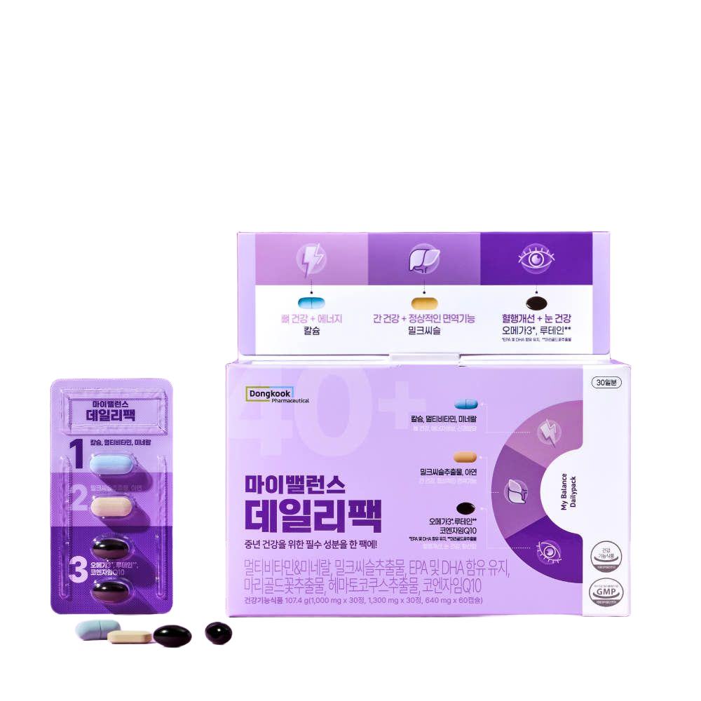 마이밸런스 데일리팩 멀티비타민 밀크씨슬 루테인 오메가3, 1개, 56정 53,900원