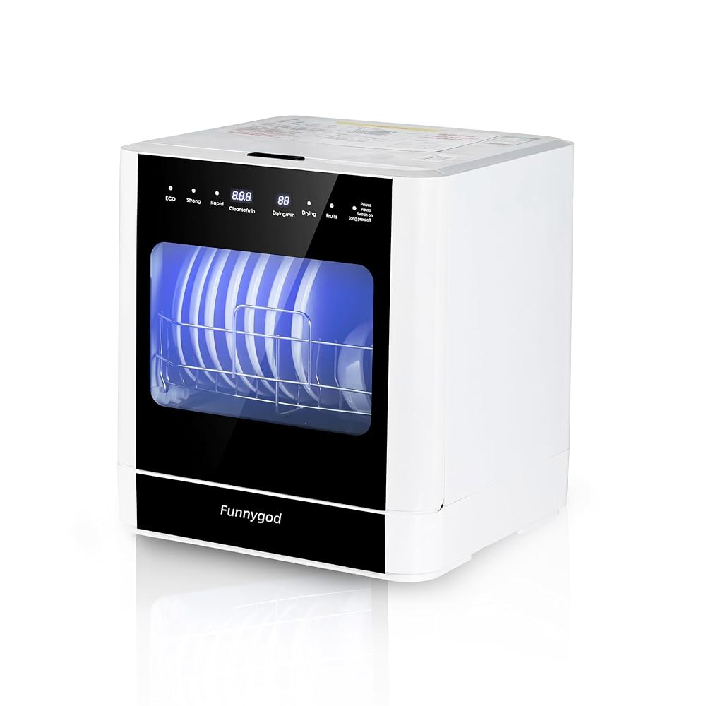 카운터탑 식기세척기, 휴대용 완전 자동, 4가지 청소 모드 자동 물 흡입 건조 및 소독 기능을 수도꼭지나 양동이에 연결하여 사용할 수 있습니다 654,900원