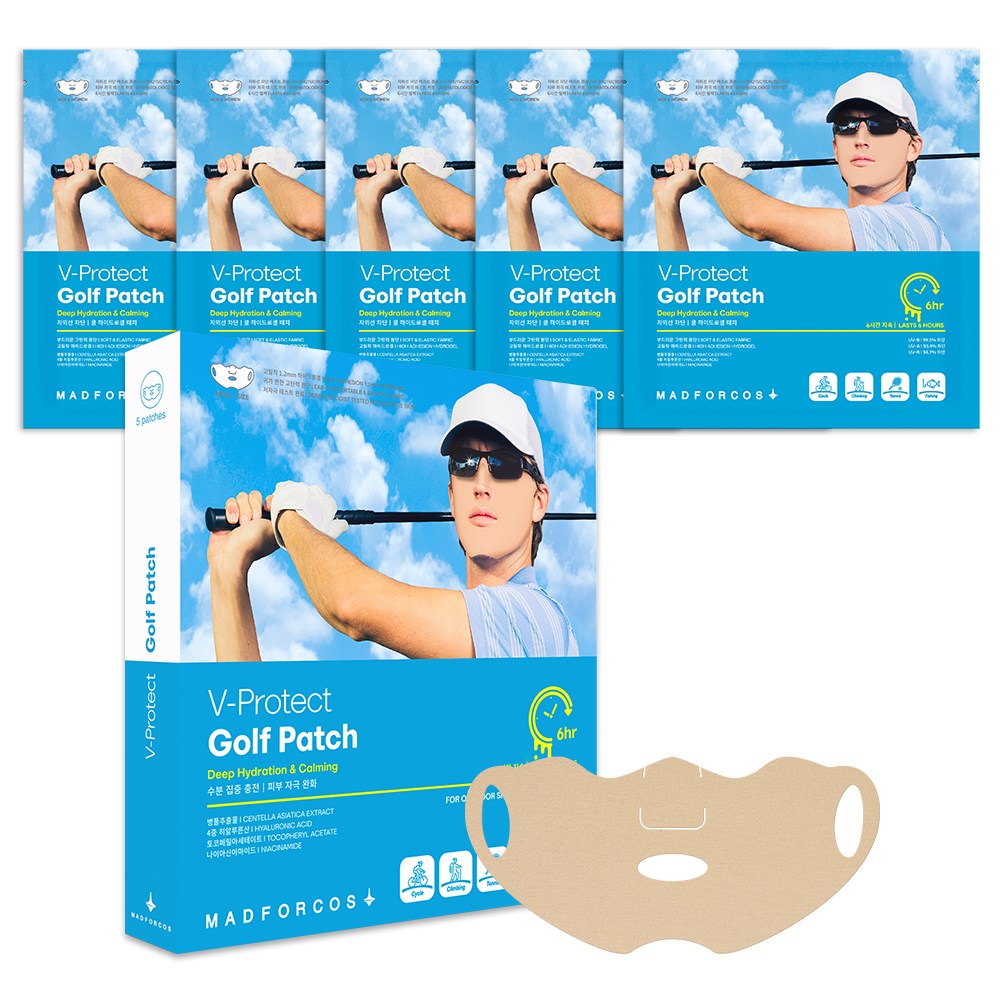 매드포코스 남성용 V 프로텍트 자외선차단 보습케어 쿨링 하이드로겔 야외스포츠 골프패치 5p, 베이지색, 1개 26,980원