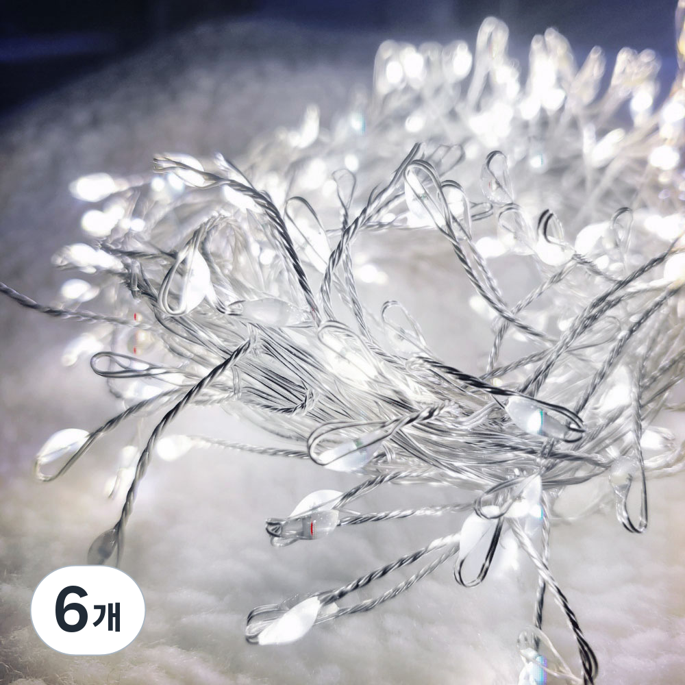 아리조명 LED 미리내 와이어 지네 전구 크리스마스 장식 줄 조명 6M 15M, 실버코팅_백색, 6개 119,920원