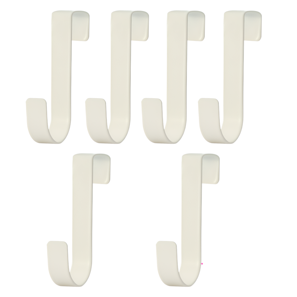 씨제이이 다용도 무타공 옷장 문걸이 스테인리스 고급형 후크 도어행거, 화이트, 6개 7,300원