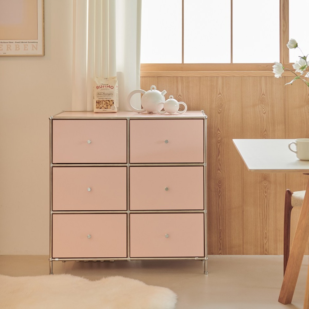 휴룸 미드센츄리 모듈 800 수납장, 핑크 270,000원