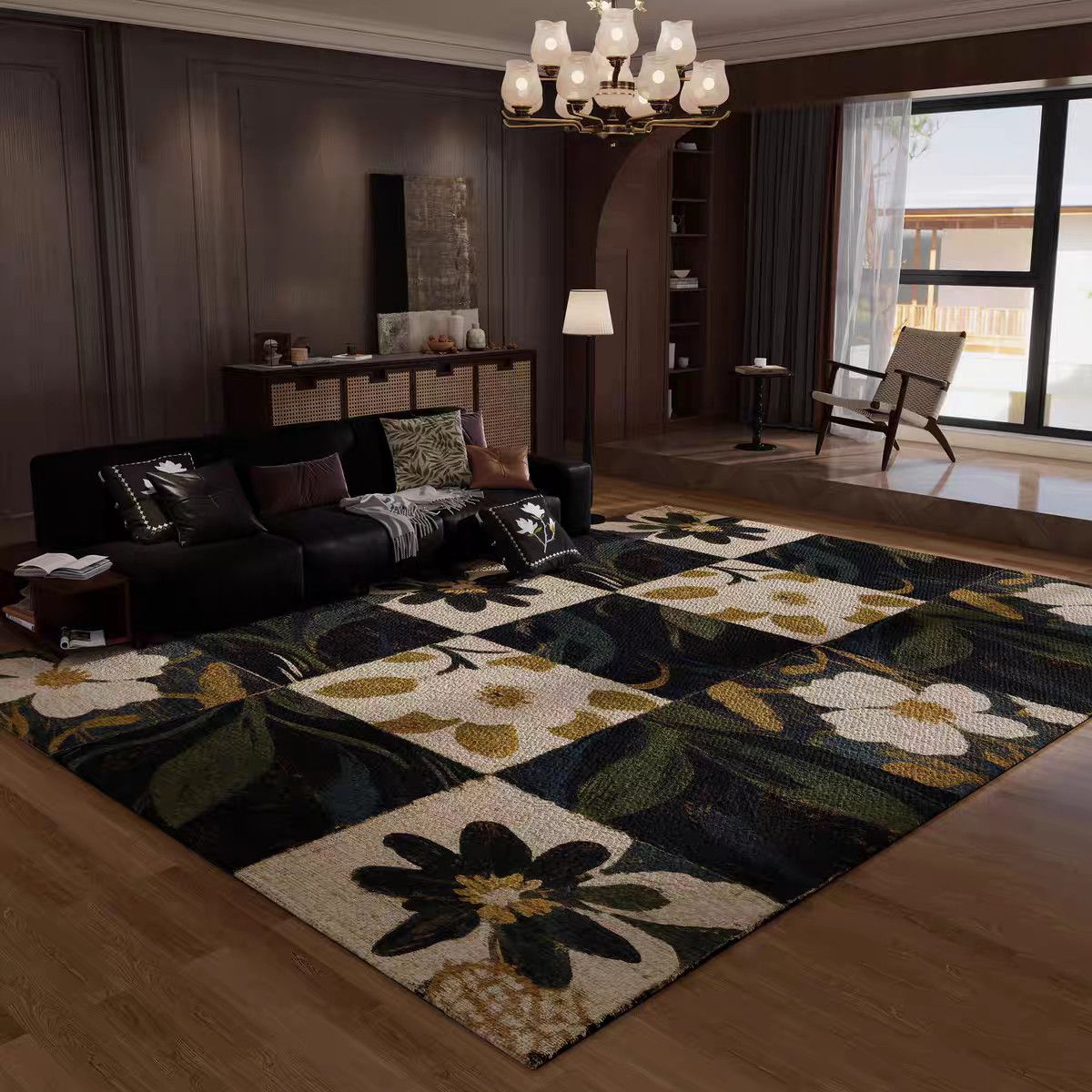 MAKABORO 플라워 극세사 단모 양털 거실 카페트 초대형 러그 매트 카펫 82,500원