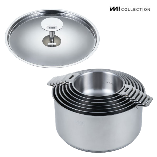 IMI 통3중 IH 냄비세트 (스텐커버) 인덕션 가스 편수 양수 뚜껑 주방정리 수납 라면 자취 신혼, 통3중냄비7종(스텐뚜껑)+양수핸들2p, ., 1세트 717,900원