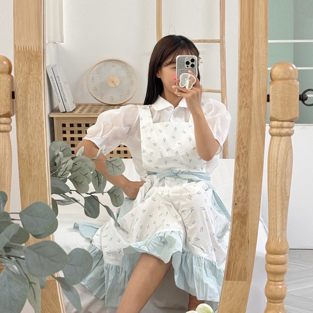 국내생산 리비아 화사한 공주풍 원피스 앞치마 에이프런 2color 35,000원