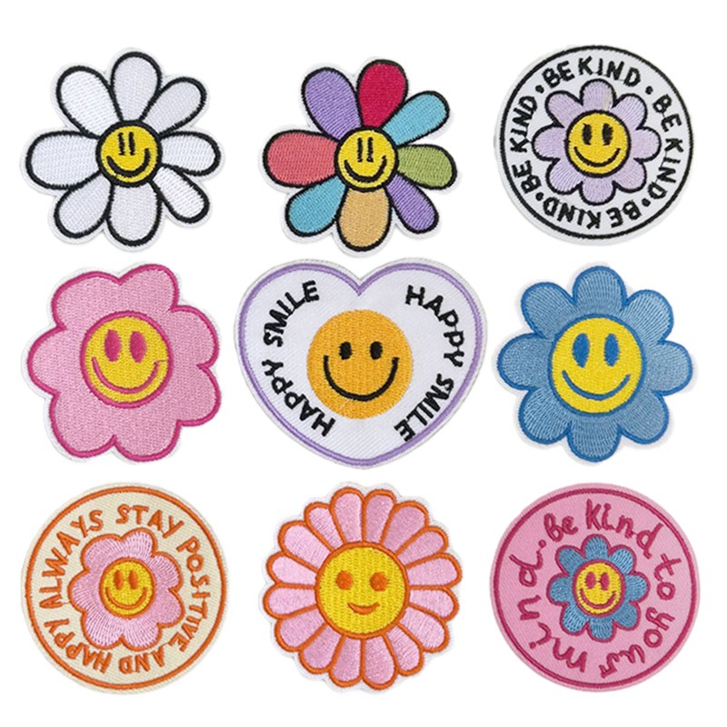 리빙키 스마일 꽃 와펜 패치 마크 열접착 9종 세트 H-03 9,800원